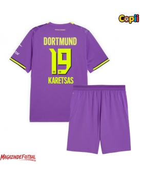 Borussia Dortmund Konstantinos Karetsas #19 Echipament de Fotbal Replică 2026-27 Copii Treilea (+ Șorturi)